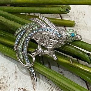 Avante Signed Bird Rhinestones Brooch